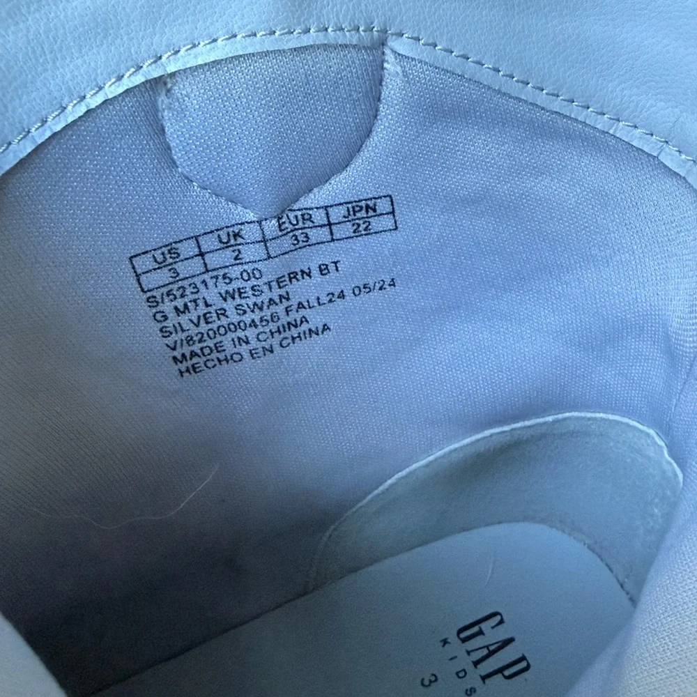 GAP silver cowgirl boots (sz 2)
